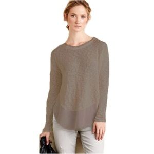 Deletta Tan Small Sheer and Knitted Sweater